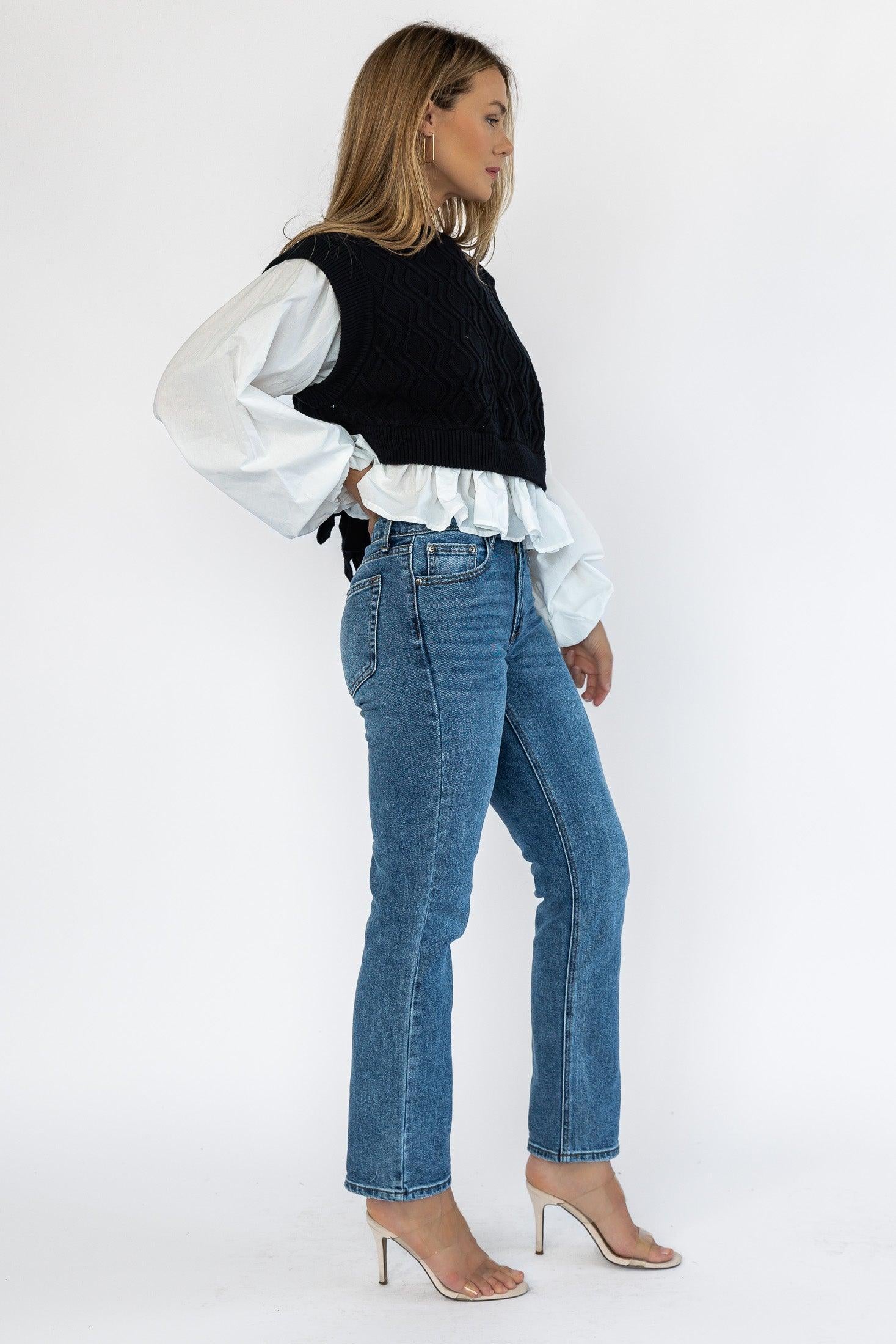 Vanessa Medium Wash Straight Denim