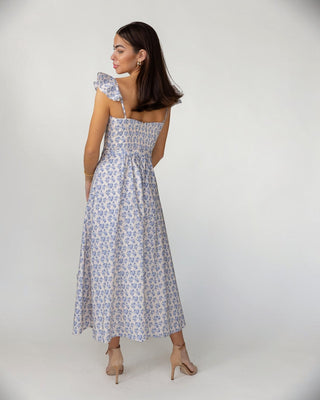 Vara Corset Maxi Dress - Blue Floral