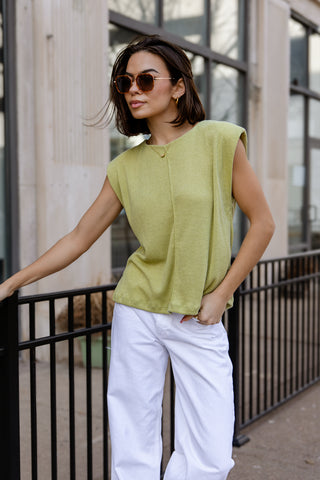 Veda Knit Top - Matcha