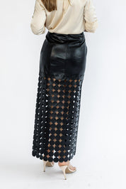 Vesper Faux Leather Circle Cut Skirt