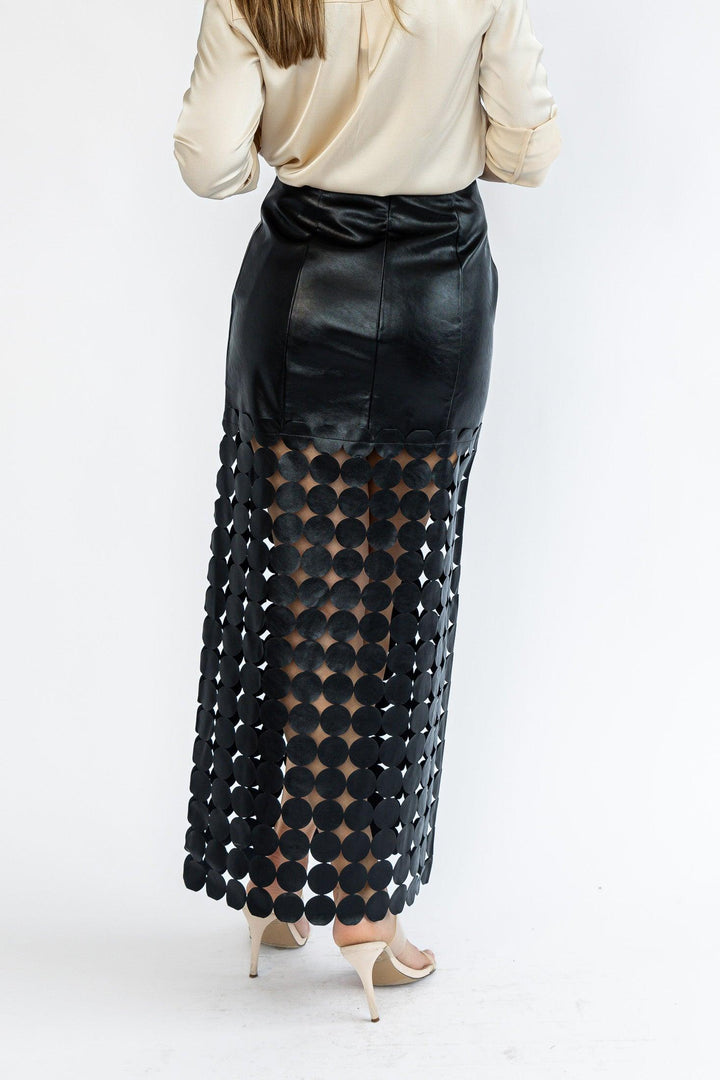 Vesper Faux Leather Circle Cut Skirt - Final Sale