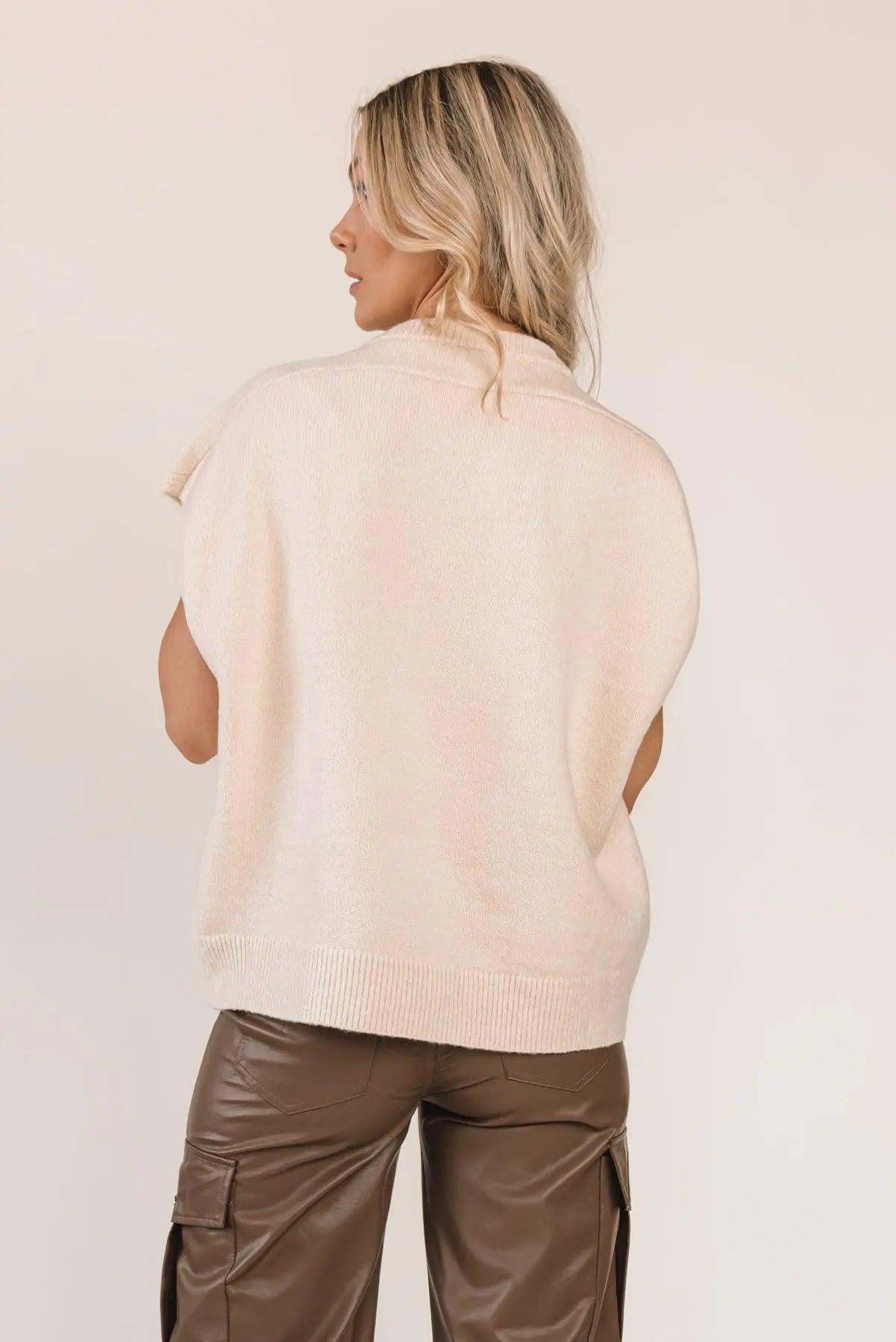 Warm Embrace Cream Oversized Sweater  JO+CO