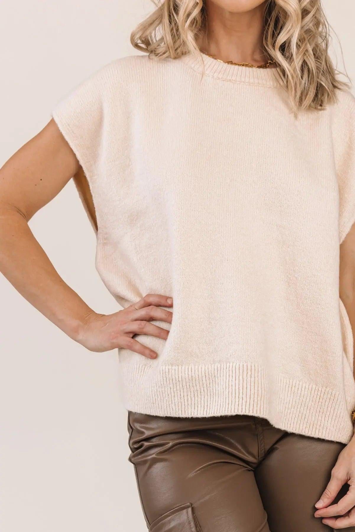 Warm Embrace Cream Oversized Sweater  JO+CO