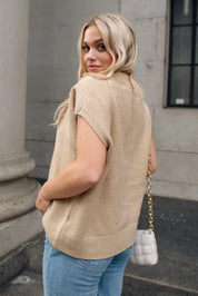 Warm Embrace Taupe Oversized Sweater  JO+CO