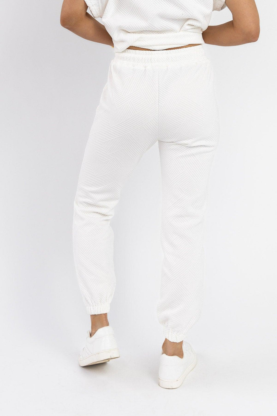 Weekend Vibe White Jogger - Final Sale