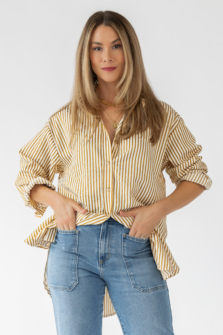 Wesley Gold Stripe Top - Final Sale