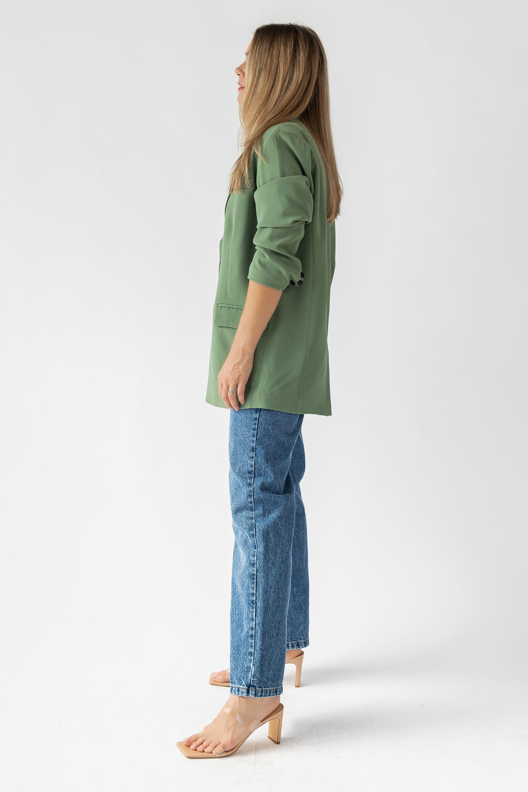 Yara Sage Oversized Blazer