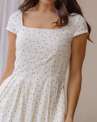Zoe Ivory Polka Dot Midi Dress