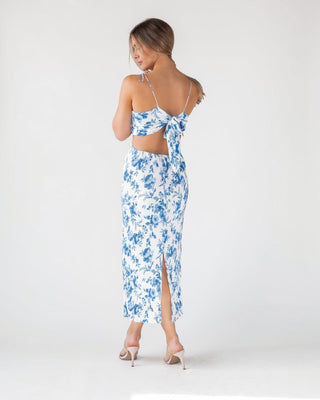 Adair Blue Floral Plisse Dress - Final Sale - JO+CO