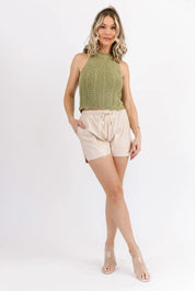 Addie Green Cropped Sweater Tank - FINAL SALE - JO+CO