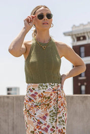 Addie Green Cropped Sweater Tank - FINAL SALE - JO+CO