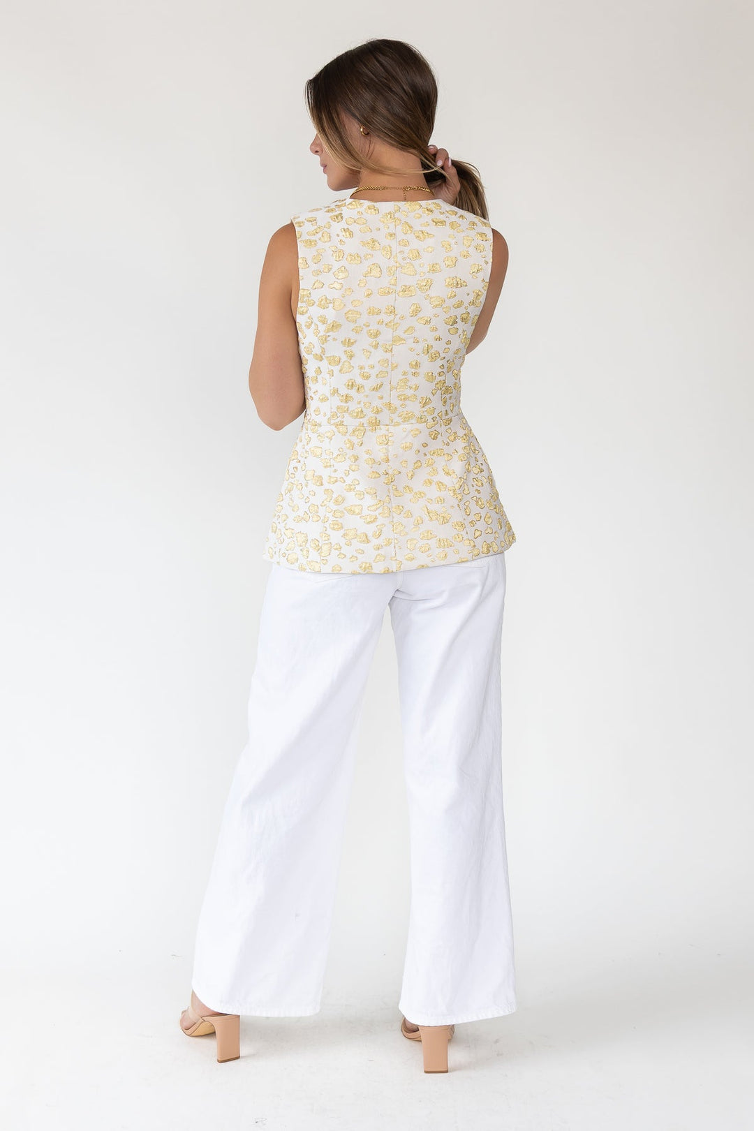 Alina Jacquard Button Vest - Final Sale - JO+CO