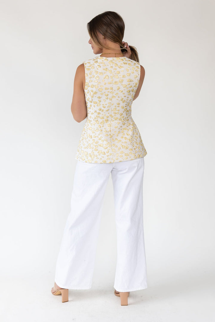 Alina Jacquard Button Vest - Final Sale - JO+CO