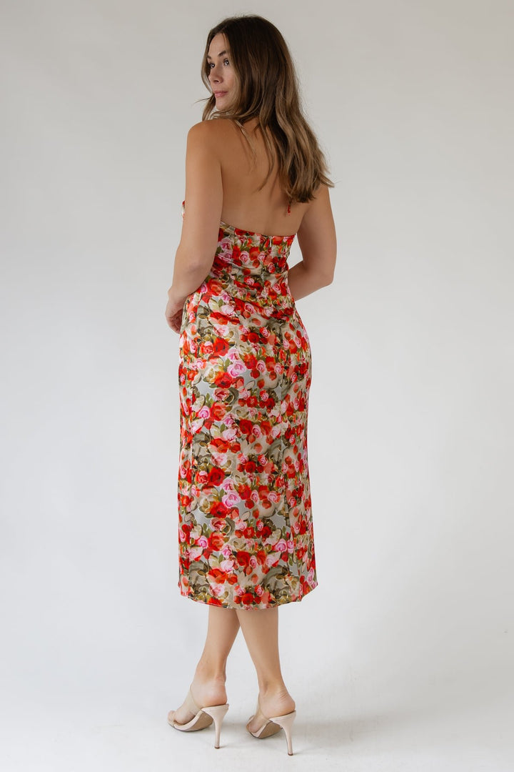 Aniston Floral Halter Midi Dress - Final Sale - JO+CO
