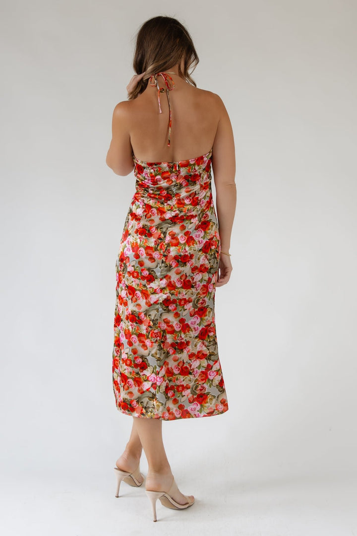 Aniston Floral Halter Midi Dress - Final Sale - JO+CO