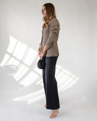 ASTR The Label Bellmere Houndstooth Jacket - Camel - JO+CO