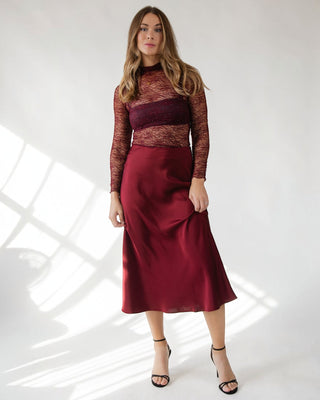 Astr The Label Kyra Lace Top - Wine - JO+CO