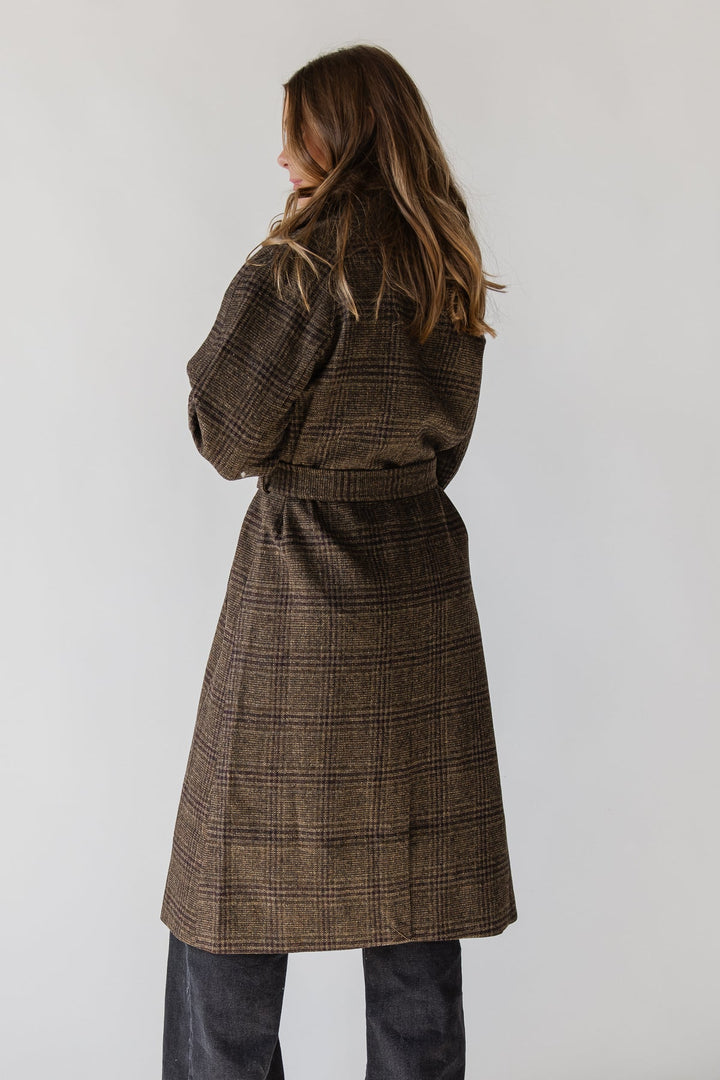 ASTR The Label Seeley Coat - Brown Plaid - JO+CO