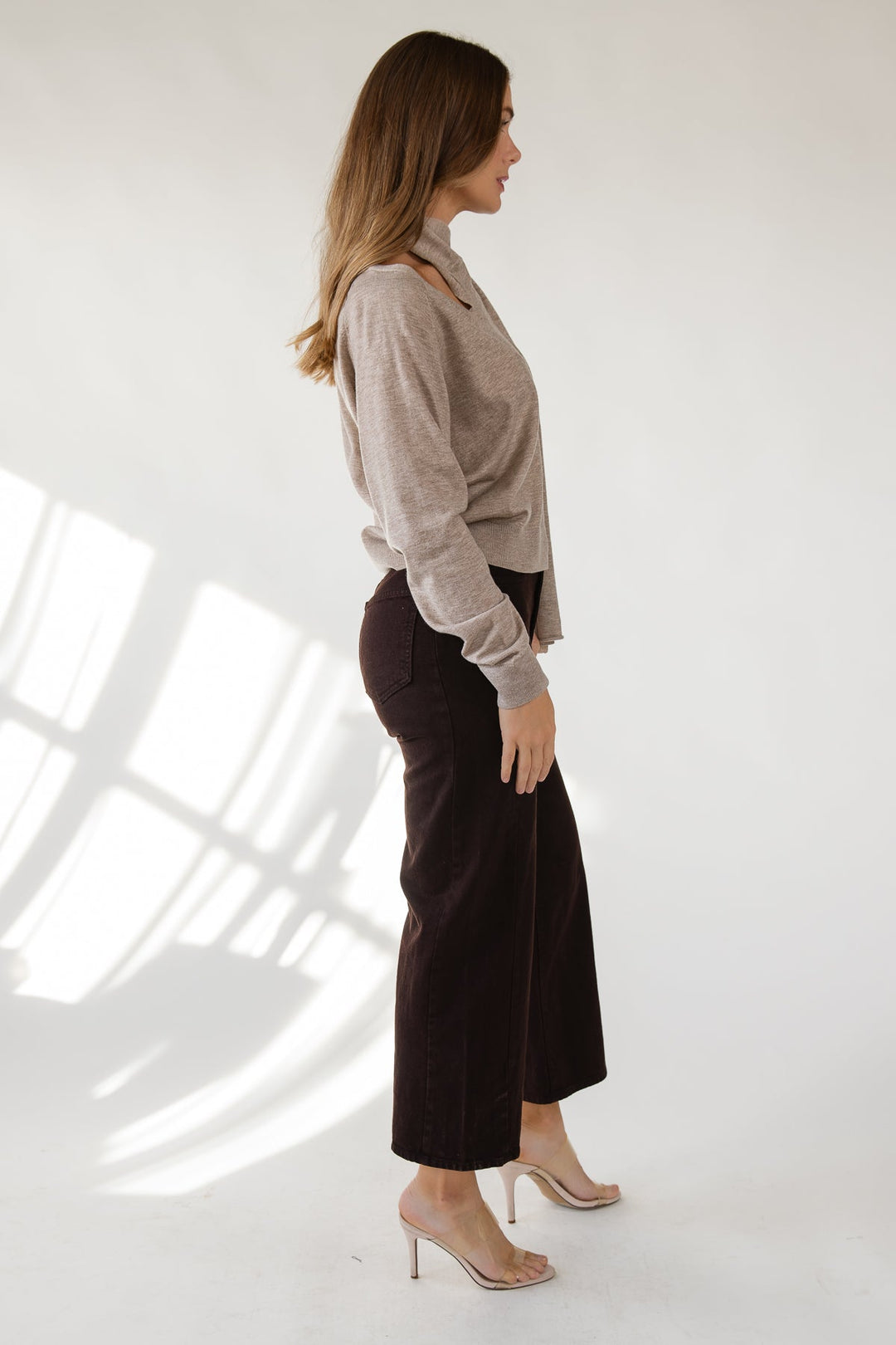 ASTR The Label Silvana Taupe Sweater - JO+CO