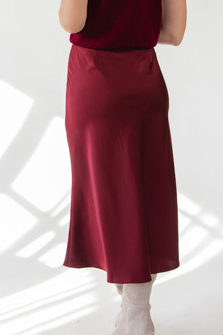 ASTR The Label Windey Midi Skirt - Wine - JO+CO