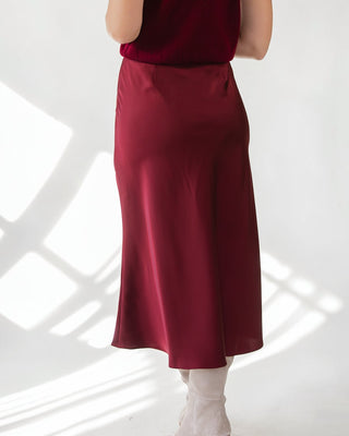 ASTR The Label Windey Midi Skirt - Wine - JO+CO