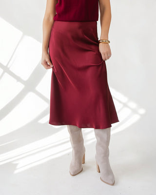 ASTR The Label Windey Midi Skirt - Wine - JO+CO