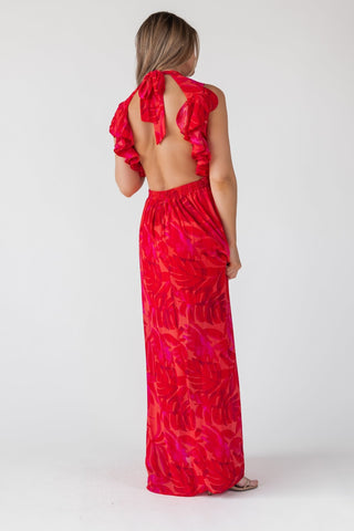 Athena Red Cutout Maxi Dress - Final Sale - JO+CO