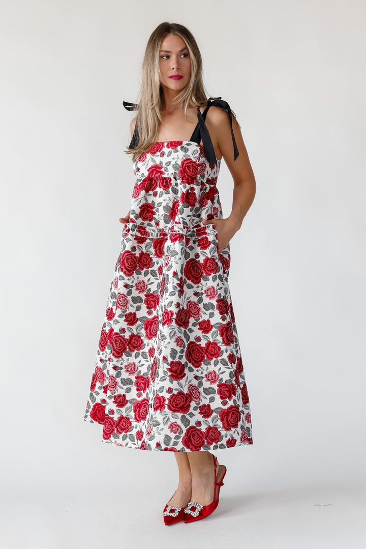 Berklyn Roses Jacquard Midi Dress - Final Sale - JO+CO