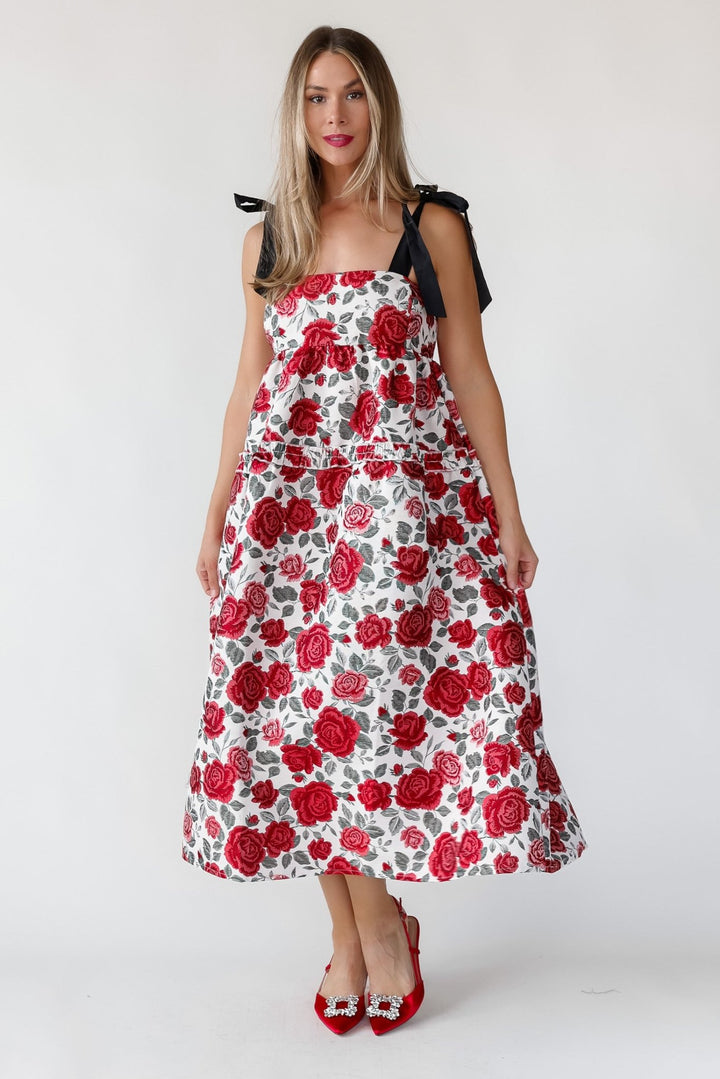 Berklyn Roses Jacquard Midi Dress - Final Sale - JO+CO