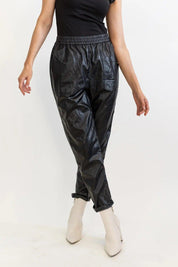 Best Harvest Faux Leather Casual Jogger - BLACK - FINAL SALE - JO+CO