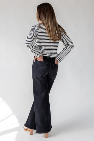 Blake White Knit Stripe Top - JO+CO