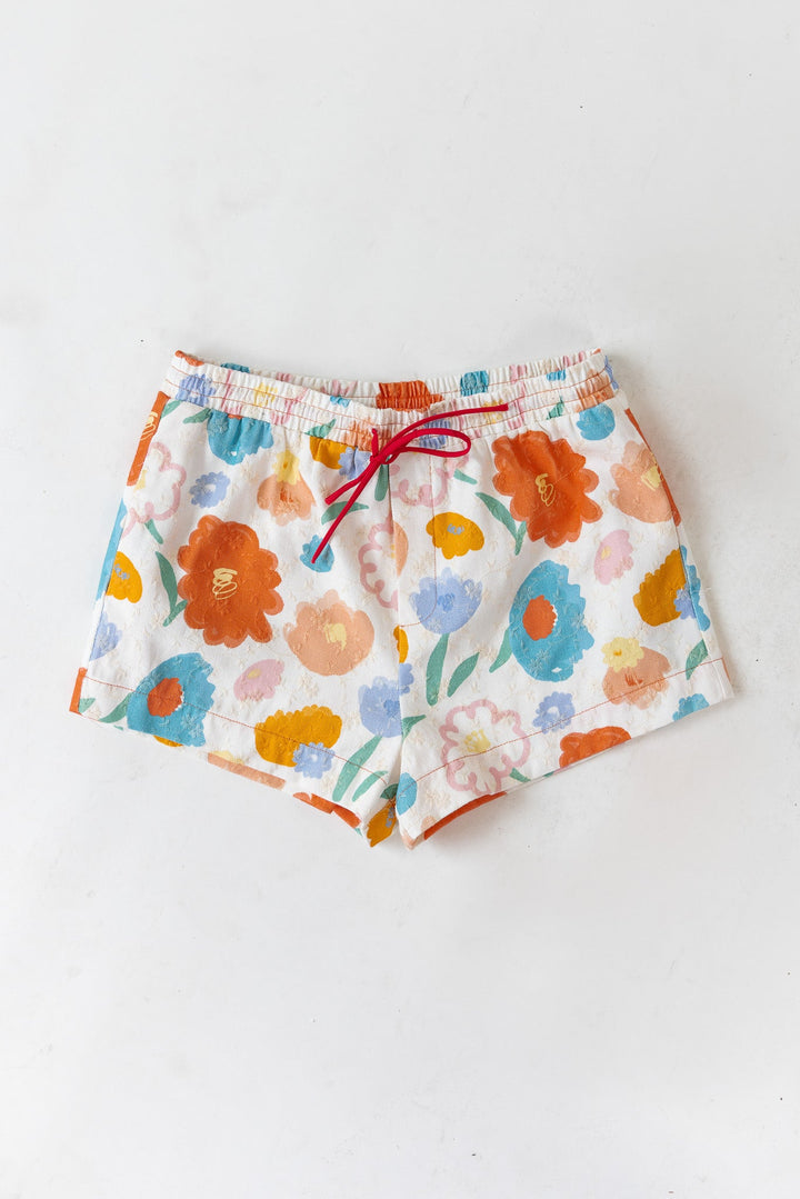 Bloom Burst Floral Jacquard Shorts - Final Sale - JO+CO