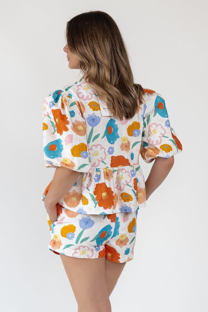 Bloom Burst Jacquard Tie - Front Top - Final Sale - JO+CO