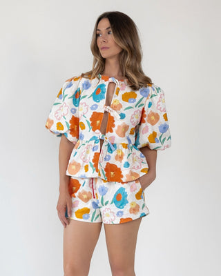 Bloom Burst Jacquard Tie - Front Top - Final Sale - JO+CO