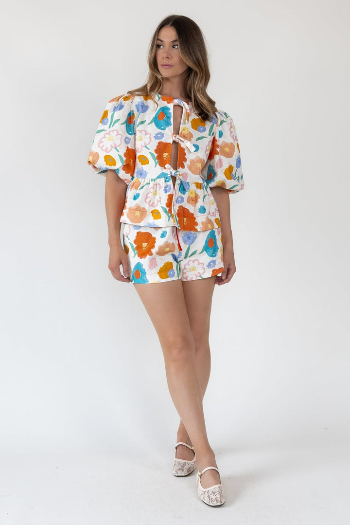 Bloom Burst Jacquard Tie - Front Top - Final Sale - JO+CO