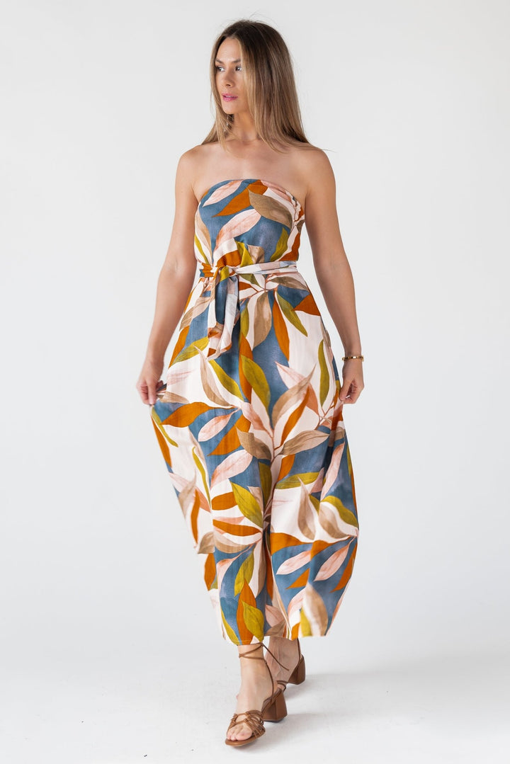 Blue Strapless Wrap Maxi Dress - Final Sale - JO+CO