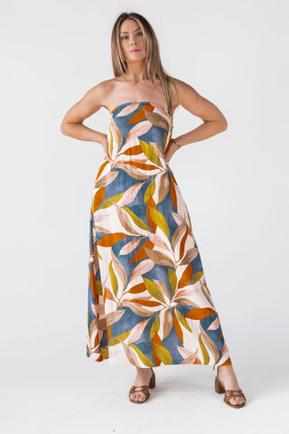 Blue Strapless Wrap Maxi Dress - Final Sale - JO+CO