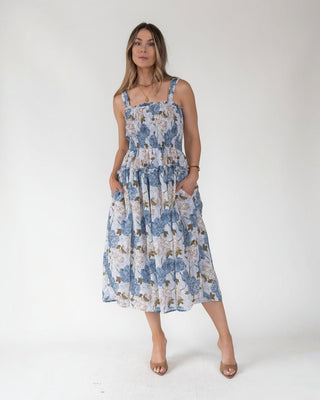 Bluebell Bloom Smocked Midi Dress - Final Sale - JO+CO