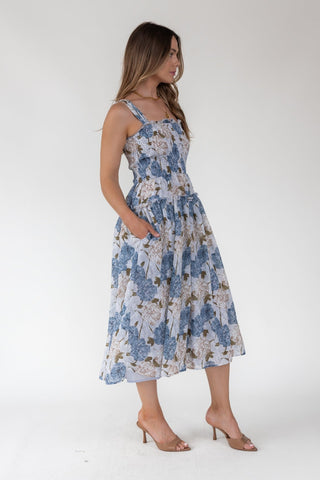 Bluebell Bloom Smocked Midi Dress - Final Sale - JO+CO