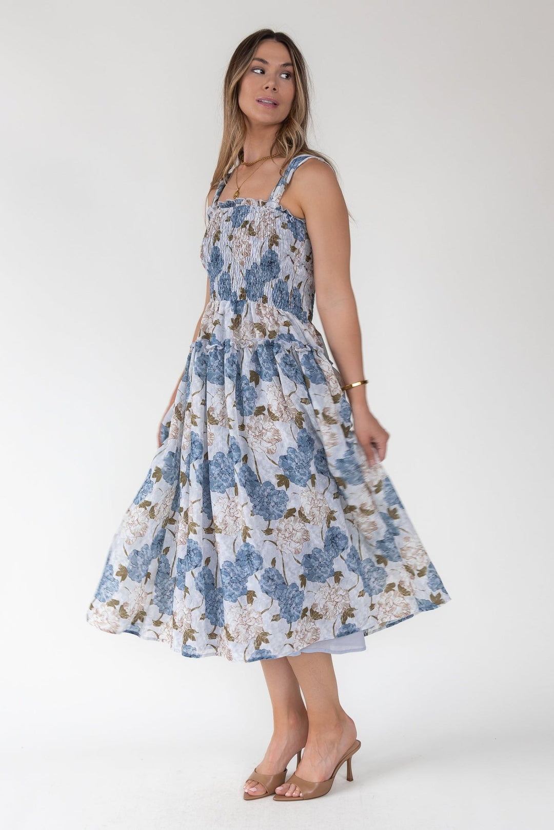 Bluebell Bloom Smocked Midi Dress - Final Sale - JO+CO