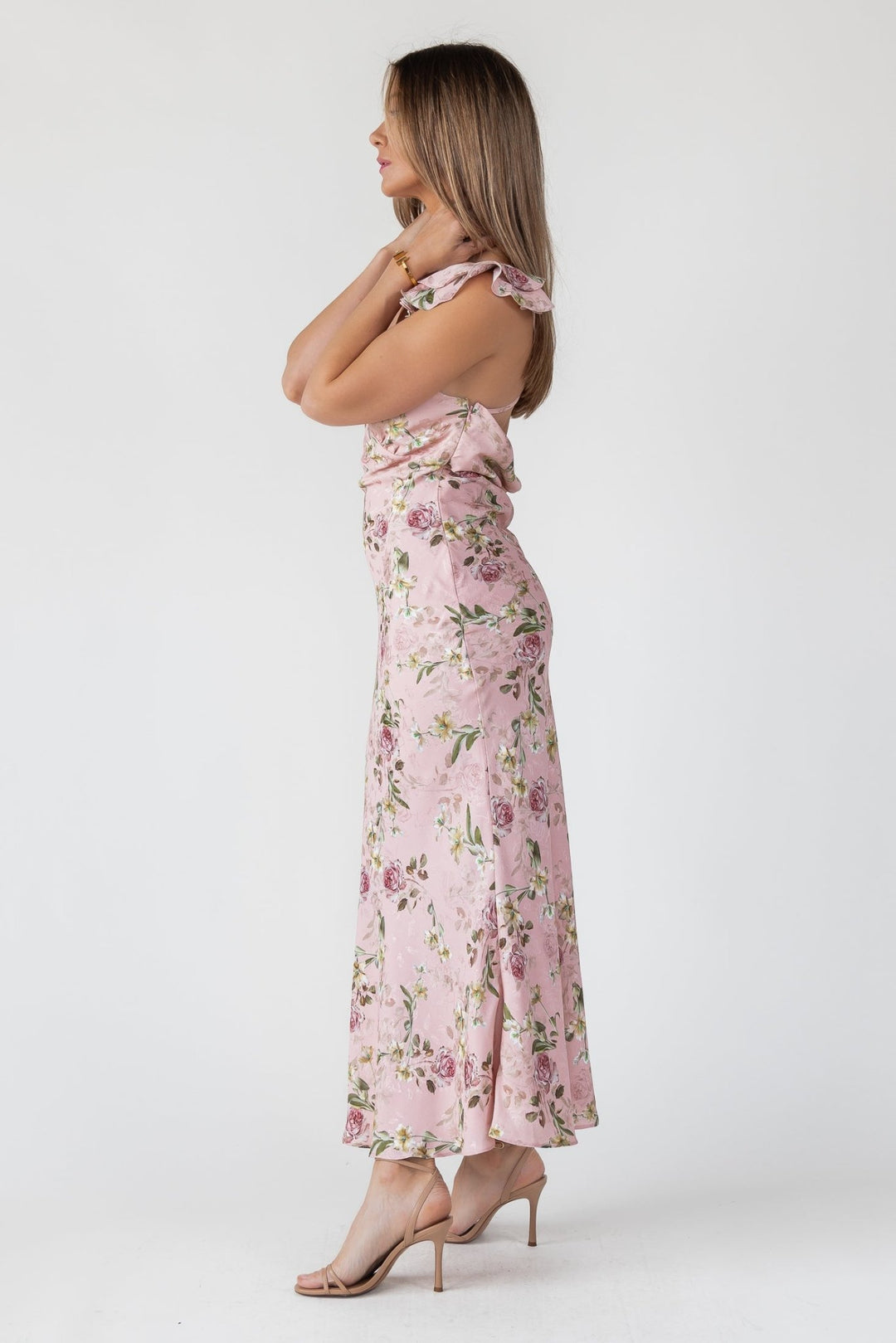 Blush Floral Flutter Strap Maxi Dress - Final Sale - JO+CO