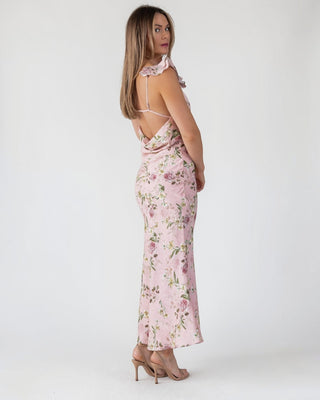 Blush Floral Flutter Strap Maxi Dress - Final Sale - JO+CO