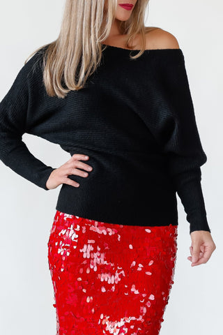 Brandie Black Rib Knit Sweater - Final Sale - JO+CO