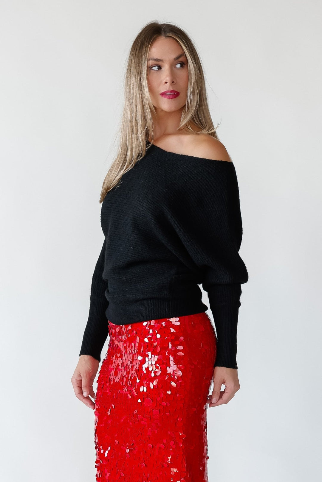 Brandie Black Rib Knit Sweater - Final Sale - JO+CO