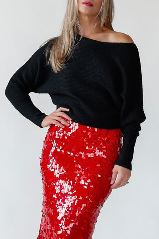Brandie Black Rib Knit Sweater - Final Sale - JO+CO