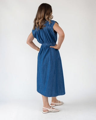 Brielle Zip - Front Denim Midi Dress - Final Sale - JO+CO