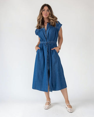 Brielle Zip - Front Denim Midi Dress - Final Sale - JO+CO