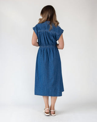 Brielle Zip - Front Denim Midi Dress - Final Sale - JO+CO