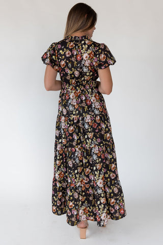 Britton Chocolate Floral Maxi Dress - JO+CO