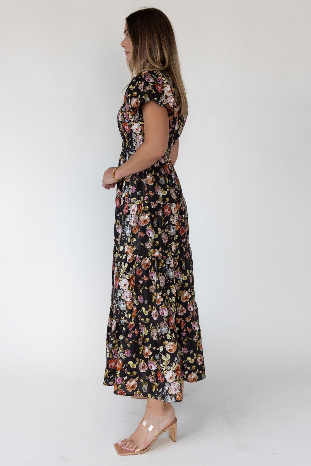 Britton Chocolate Floral Maxi Dress - JO+CO